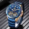 LIGE Brand Luxury Men Watches Automatic Blue Watch Men Stainless Steel Waterproof Business Sport Mechanical Wristwatch Relojes 210527