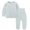 Mais novo 11 Color Ins Unisex Pajamas Conjuntos Adultos Pijamas Roupas Em Branco Vestuário Casa Roupas Pure Cor Algodão Mulheres Homens Terno Sleepwear Homewear