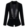 Nyaste bana av hög kvalitet 2020 Designer Blazer Women's Long Sleeve Velvet Jacket Ytter slitage Y200109