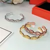 Bracelet Silver Classic women's letter circle simple jewelry bracelet set high quality 18K gold plated high quality Bracelet0426