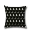 Caso de travesseiro preto e tan pillowcase linho de algodão impresso 18x18 polegadas geometria euro travesseiro capas 45 * 45cm jjf10835