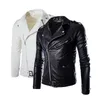 Giacche da uomo Giacca in pelle da uomo Moda uomo Moto PU Tasca Cappotto foderato Slim Street Biker Zipper