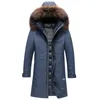 Parkas en duvet pour hommes 2022 long épaissir chaud hiver Mannen Jas véritable col en fourrure à capuche Giacchetto Uomo Con Piuma