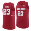 Nikivip Ohio State Buckeyes College Osu College Lebron James #23 Белый красный серый ретро -баскетбольный баскетбол