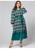 Casual Dresses 2021 Woman Dress Big Size Autumn Winter Patchwork Plaid Loose Single Breasted England Style