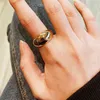 Minimalistiska smycken Trending 18K guldpläterad uttalande Ring Stainls Steel Chunky Dome Ring