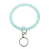 Populär Sequin Silicone O Key Chain Circle Wristlet Molkt Key Ring Wrist Rem Armband med Keychain Bangle Kimter