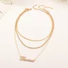 12 Constellations Pendants Necklace Golden Horoscope Pendant Multi layer Rhinestone Chokers for Necklaces Women Fashion Jewelry