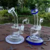 6 Zoll bunte Mini-Shisha-Dab-Rig, dicke Glasbongs, Inline-Perc-Wasserrohre, 14-mm-Verbindung, kleine Bong und Quarz-Bong