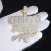 Chains Iced Out Bling CZ Letter Certified Steppa Pendant Necklace Cubic Zirconia Gun Charm Necklaces Men Fashion Hip Hop Jewelry