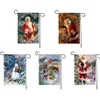 Christmas Garden Flag Santa Claus Snowman Indoor Outdoor Home Decor Flags Winter Happy Festival Household Hanging Flag Decor