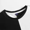 Camiseta feminina camiseta solta camarada harajuku algodão feminino o pescoço roupas na moda para mulheres 2022 Summer plus size splicing tops