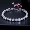 Cwwzircons Classic Round Crown Fashing Cubic Zirconis Tennis Braclet Bangle Rose Gold Color Женщины Мода Ювелирные Изделия Подарок CB035