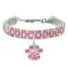 Dog Collars Riemen 1pc Kat Rhinestone Kraag Sparkly Pet Crystal Diamante Diamanten Elastische ketting met hanger