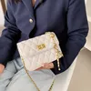 سيدة سلسلة معدنية crossbody رفرف صغيرة الماس شعرية مبطن رسول جودة حقائب اليد الجلدية