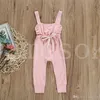 Nowy Born Baby Clothes Backless Paski Ruffle Romper Kombinezony Kombinezon Ubrania Baby Girl Girl Romper Dzieci Suspender Kombinezon DA254