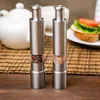 NEWMills Stainless steel grinder thumb push salt pepper grinding portable manual peppesrs machine spice sauce kitchen tool RRB11611