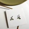 Mori tree branch ear nail cat-eye earring small fresh sweet green stude students earrings women jewelry party gifts