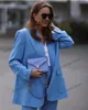 2022 mulheres sólidas blazer ternos 2 pcs conjuntos vestido de dama de honra senhoras senhoras oversize feminino outerwear terno casual chique