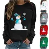 Women's Blouses & Shirts Plus Size Chirstmas Print Long-sleeved Casual Blouse Pullover Christmas Streetwear Shirt Blusas Chemise Femme