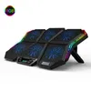 Gaming RGB Laptop 12-17 tum LED-skärm Laptop Kylpanna Anteckningsbokskylare Stativ med sex fläkt och 2 USB-portar