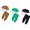 Peuter Kids Baby Jongens Kleding Set Letterige Letter Persoonlijkheid Ronde hals Hoodies en Effen Kleur Elastische Lange Broek