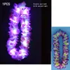 HOT 10 PCS / Femme Homme Enfants Fille Garçon LED Light Up Hawaii Fleur Leis Guirlande Collier Hula Luau Glowing Guirlande Fête D'anniversaire De Mariage