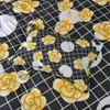 Set di biancheria da letto in cotone 4 pezzi Designer Letter reticolo fiori Stampa Biancheria da letto Federa Lenzuolo Copripiumino morbido