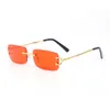 Summer Beach Zonnebril Rijden Goggle Zonnebril voor Heren Vrouw Model 31368589 Hoge kwaliteit Goud Zilver Frame Randloos Helder Zwart Bruin Blauw Rood Lens met dozen