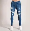 Vår och sommar tunna sektion män jeans tonåringar casual tight knä hål tunna män byxor 4colors