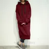 Femmes Casual Loose Long Hoodies Sweat Survêtement Veste Tunique Manteau Robe 201031