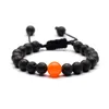 8mm Natural Lava Rock Stone Beaded Charm Bracelets Handmade Rope Braided Energy Yoga Jewelry For Women Men