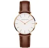 36MM Simple Montres Femmes Quartz Précis Dames Montre Bracelet En Cuir Confortable ou Bande De Nylon Montres-Bracelets Une Variété De Couleurs C227K