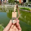 8ml Black Square Car Perfume Bottles Empty Glass Bottle with Wood Screw Cap and Hang Rope for Decorations Air LLD11875