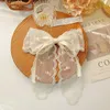 Cute Hairpins Kobiety Dziewczyny Koronki Kwiat Bow Tasbon Hair Class Fashion Headband Black White Hair Akcesoria