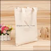 Storage Housekee Organization Home & Gardenblank Pattern Canvas Shop Bags Eco Reusable Foldable Shoder Handbag Cotton Tote Bag Wholesale Cus