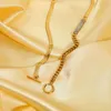 CHOKERS 316L Acciaio inossidabile PVD PVD 18K oro oro geometrico zircone bianco zircone cubano snake girocollo girocollo collana per donna regalo