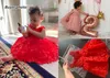 Girl Dress Baptismal dress for infant Pink petal elegant Flower Girls Wedding Dresses tutu princess Baby Girl Dress G1129