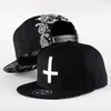 Boll Caps Broderi Cross Snap Back Baseball Cap Teenagers Flat Brim Girls Young Man Sommar Vår Hat