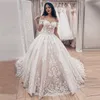 Бальное платье принцессы свадебные платья 2021 Vestido de Noiva с плечевой кружевной аппликации Длинные свадебные платья назад на шнуровке плюс платье невесты