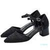 Dress Shoes Ladies Banchetto Scarpe da banchetto Copertura tallone Punto di punta Belt Belt Donne Tacchi alti