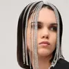 مشابك الشعر barrettes Stonefans الفاخرة غطاء الرأس قبعة Rhinestone شرابة السلسلة السلسلة Crystal Multi Strand السلاسل رئيس الرأس HE214U