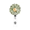 Badge Reel Retractable Pass ID Kort ABS Blomma Nyckel Kedje Reels Anti-Lost Clip Office School Supplies RRA10798