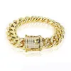 Goldgefüllte Diamant Männer Frauen Kubanische Kette Halskette Armbänder Edelstahl Hip Hop Hop Out Bling Schmuck Doppel Sicherheit 4841398