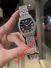 Мода Полная алмазная мучительная техника Белый Черный римский номер циферблат часы Швейцарское движение Сапфир Известный маркировка маркировки часов