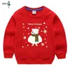 Christmas Christmas Sweter Jesień Nastolatki Ubrania Chłopiec I Dziewczyna Cartoon Print Z Długim Rękawem Koszulka Baby Casual Cotton Pullover 211104