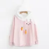 HSA Autumn Fashion Women Kawaii Cute Hoodies Rabbit Cartoon Sweatshirt with Hat Korean Style Long Sleeve Tracksuit kpop 201203