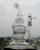 Clear Glass Bong Fab Egg Tubi d'acqua Fontana Perc Dab Rig Bong Glass Recycler Oil Rig 14.5MM Giunto