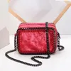 Factory wholesale women bag simple atmosphere Knitting handbag personality retro contrast leather handbags street trend Crochet chain bags