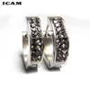 Hoop & Huggie ICAM Fashion Design Small Earrings For Womens Cluster Paved Zirconia Crystal Stone Earing Jewelry